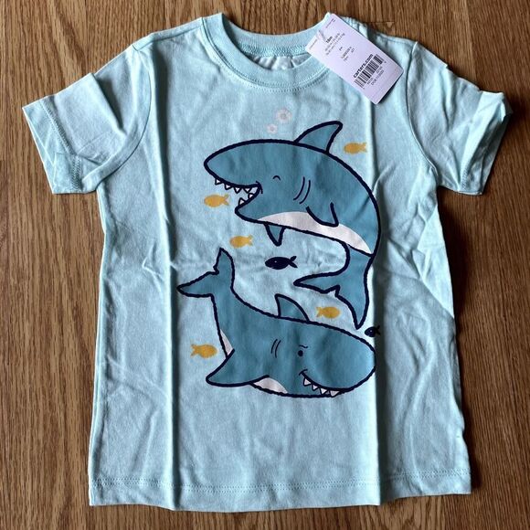 Carter's Shark and Fish Tee Blue 18 Months - Picture 1 of 7